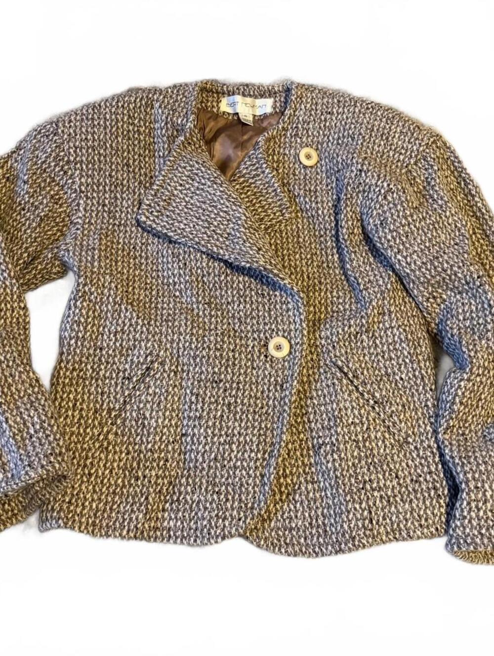 Bert Newman Brown Tweed Shawl Collar Jacket 6